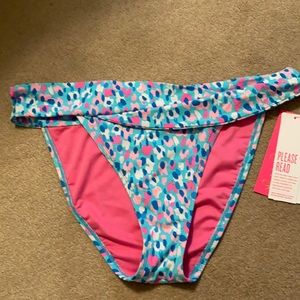 Lilly Pulitzer Hottie Dottie swim bikini trey bottoms size 12 NWT